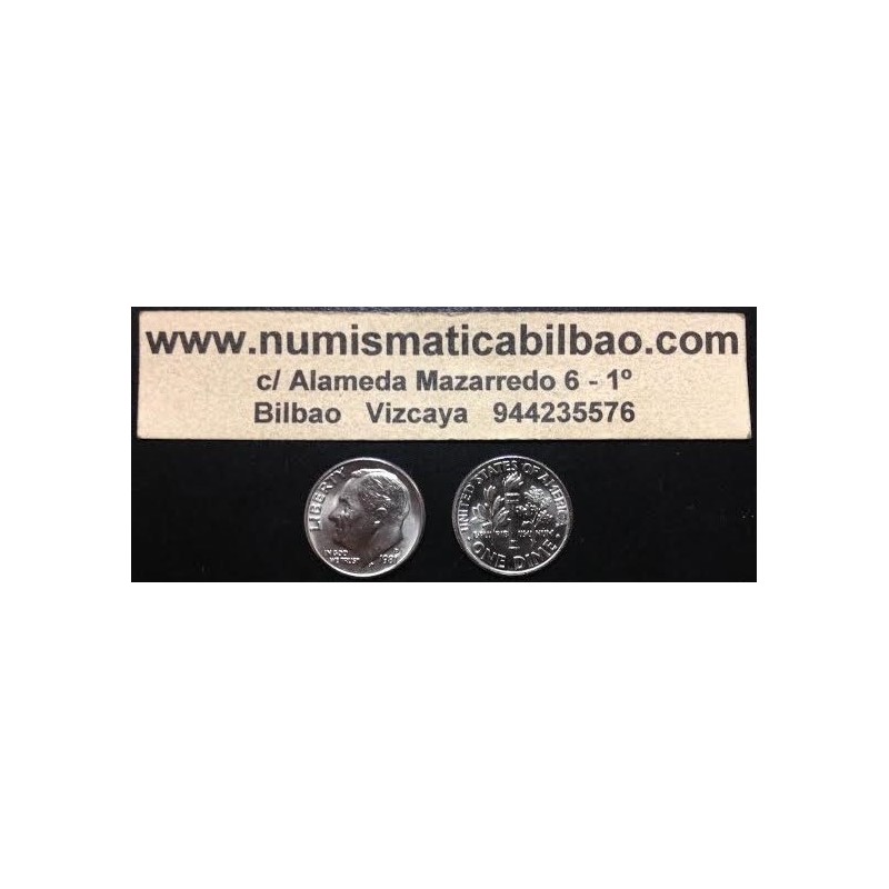 ESTADOS UNIDOS 10 CENTAVOS DIME 1995 D ROOSVELT KM.195A MONEDA DE NICKEL SC USA COIN