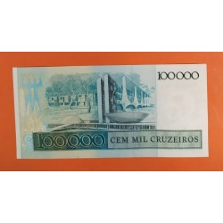 BRASIL 100000 CUZEIROS RESELLO 100 CRUZADOS 1986 JUSCELINO KUBITSCHEK Pick 208 BILLETE SC Brazil UNC BANKNOTE