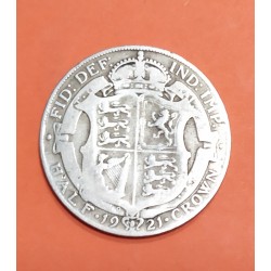 INGLATERRA 1/2 CORONA 1921 REY JORGE V KM.835 MONEDA DE PLATA BC- Great Britain UK Half Crown silver coin