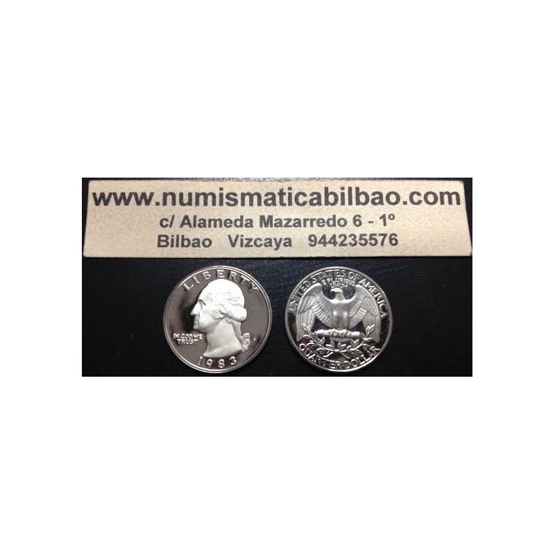 ESTADOS UNIDOS 1/4 DOLAR 1970 S WASHINGTON KM.164 MONEDA DE NICKEL @PROOF@ USA Quarter