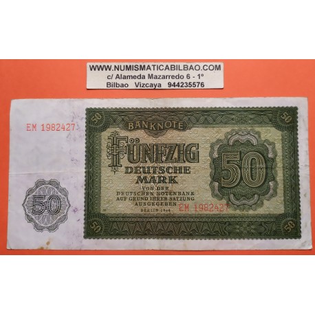 ALEMANIA DEMOCRATICA 50 MARCOS 1948 BERLIN Pick 14B BILLETE MBC- Germany Democratic Republic DDR 50 Marks RDA BANKNOTE