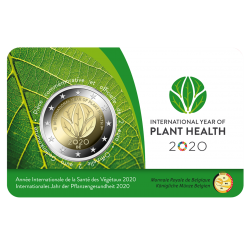 BELGICA 2 EUROS 2020 AÑO INTERNACIONAL DE LA SALUD VEGETAL SC @COINCARD@ 1ª MONEDA CONMEMORATIVA