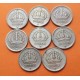 8 monedas x SUECIA 25 ORE 1943/1950 CORONA REY GUSTAV V Y VALOR KM.816 MONEDA DE PLATA MBC Sweden silver