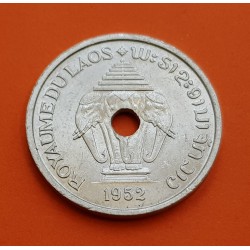 LAOS 20 CENTIMOS 1952 ELEFANTES KM.5 MONEDA DE ALUMINIO SC ROYAUME DU LAOS 20 Cents