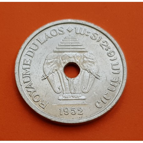 LAOS 20 CENTIMOS 1952 ELEFANTES KM.5 MONEDA DE ALUMINIO SC ROYAUME DU LAOS 20 Cents