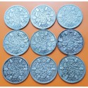 9 monedas x INGLATERRA 6 PENIQUES 1929/1936 REY JORGE V KM.832 MONEDA DE PLATA MBC UK Silver 6 Pence King GEORGIVS V