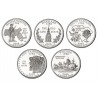 5 monedas x ESTADOS UNIDOS 25 CENTAVOS 2000 Letra D Serie 50 STATEHOOD QUARTERS SC USA