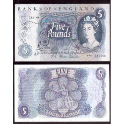 GREAT BRITAIN £5 POUNDS 1963 1967 FFORDE UNC+ PICK 375B