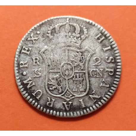 ESPAÑA Rey CARLOS IIII 2 REALES 1807 CN Ceca de SEVILLA KM.95 MONEDA DE PLATA Spain silver coin Carolus IIII