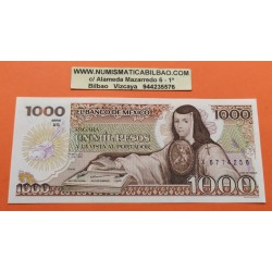 MEXICO 1000 PESOS 1985 JUANA ASBAJE e IGLESIA EN PLAZA DE SANTO DOMINGO Serie XG Pick 85 BILLETE SC Mejico UNC BANKNOTE