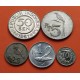 5 monedas x INDONESIA 1+5+10+25 RUPIAS + 50 SEN 1961 a 1970 DIFERENTES METALES KM.14/20 MONEDA DE ALUMINIO EBC+