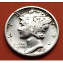 USA 10 CENTS DIME 1944 D MERCURY SILVER VF