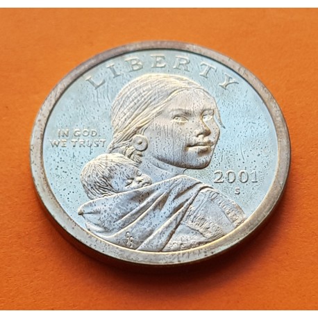 USA 1 DOLLAR INDIA SACAGAWEA 2001 S PROOF