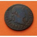 ESPAÑA Rey FERNANDO VII 2 MARAVEDIES 1829 Ceca de SEGOVIA KM.487.1 MONEDA DE COBRE MBC Spain 2 Maravedis