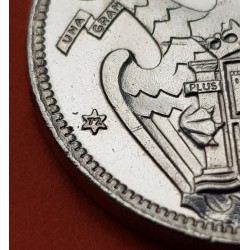 ESPAÑA 25 PESETAS 1957 * 67 FRANCO SIN CIRCULAR NICKEL SI PLUS