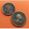 2 monedas x INGLATERRA 1/2 PENIQUE 1799 + 1806 BRITANNIA REY GEORGIUS KM.662/647 MONEDA DE BRONCE MBC -UK Half Penny coin