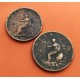 2 monedas x INGLATERRA 1/2 PENIQUE 1799 + 1806 BRITANNIA REY GEORGIUS KM.662/647 MONEDA DE BRONCE MBC -UK Half Penny coin