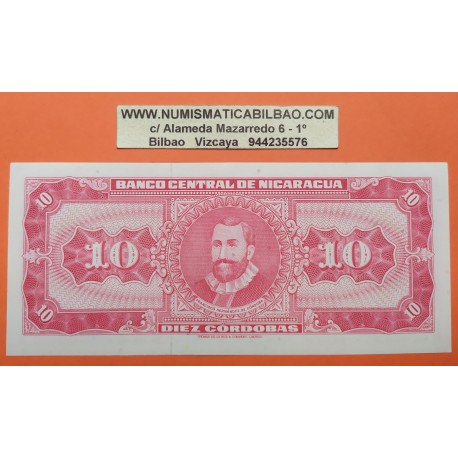 NICARAGUA 10 CORDOBAS 1968 GONZALO HERNANDEZ DE CORDOBA Pick 117 BILLETE SC @RARO@ UNC BANKNOTE