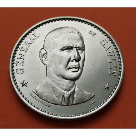 @OFERTA@ FRANCIA MEDALLA CONMEMORATIVA GENERAL DE GAULLE PRESIDENTE DE LA REPUBLICA NICKEL SC