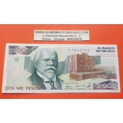 MEXICO 2000 PESOS 1987 JUSTO SIERRA Serie CP Pick 86 BILLETE EBC- Mejico BANKNOTE