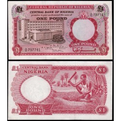 NIGERIA 1 LIBRA 1967 NATIVO CON MACHETE Pick 8 BILLETE SC Africa UNC BANKNOTE Federal Republic Of Niger