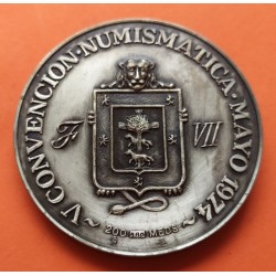@OFERTA@ ESPAÑA 1974 MEDALLA DE METAL CONVENCION NUMISMATICA MAYO 1974 DE  FERNANDO VII