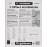 OPTIMA 5 HOJAS de 15x48x46,5 MONEDAS DIAMETRO 42 modelo 338032 PLASTICO GRAN CALIDAD SIN PVC para ALBUM OPTIMA LEUCHTTURM