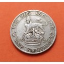 INGLATERRA 1 SHILLING 1921 LEON y REY JORGE V KM.833 MONEDA DE PLATA BAJA MUY CIRCULADA UK silver