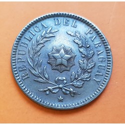 PARAGUAY REPUBLICA 2 CENTESIMOS 1870 ESCUDO BRONCE SC- KM*3