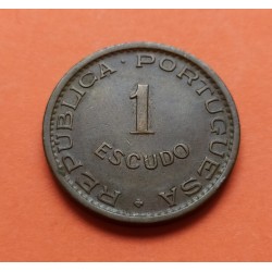 ANGOLA 1 ESCUDO 1965 ESCUDO Y VALOR KM.76 MONEDA DE BRONCE EBC- República Portuguesa Portugal