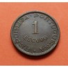 ANGOLA 1 ESCUDO 1965 ESCUDO Y VALOR KM.76 MONEDA DE BRONCE EBC- República Portuguesa Portugal