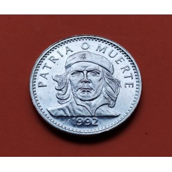 CUBA 3 PESOS 1992 ERNESTO CHE GUEVARA KM.346A MONEDA DE NICKEL SC- PATRIA o MUERTE R/2