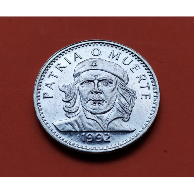 CUBA 3 PESOS 1992 ERNESTO CHE GUEVARA KM.346A MONEDA DE NICKEL SC- PATRIA o MUERTE R/2