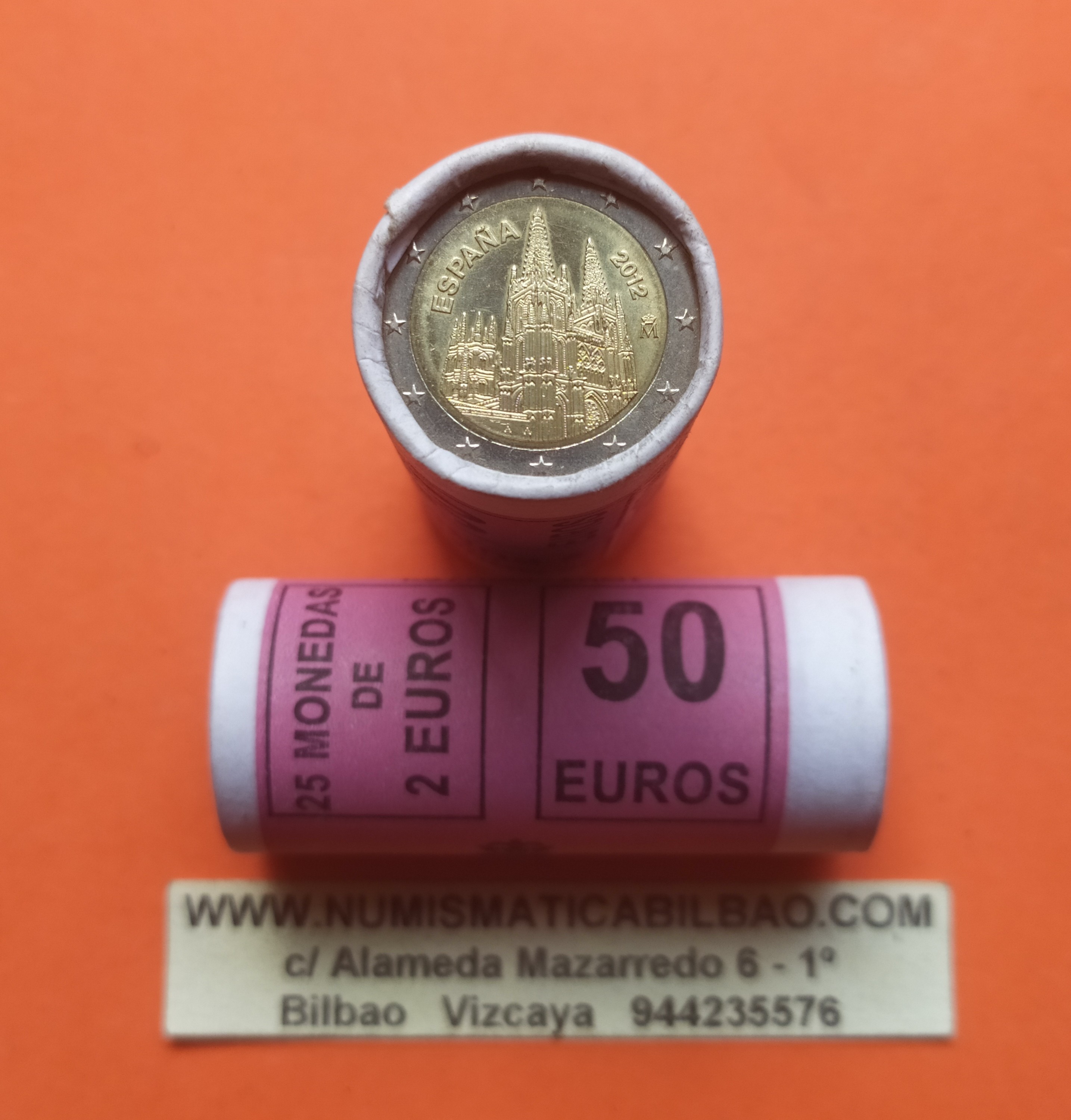 25 monedas x ESPAÑA EUROS CATEDRAL DE SC BIMETALICA TACO CARTUCHO