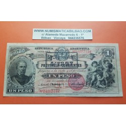 @RARO@ ARGENTINA 1 PESO 1897 BANCO DE LA PROVINCIA DE CORRIENTES Serie B458318 Pick S1131 BILLETE MBC-