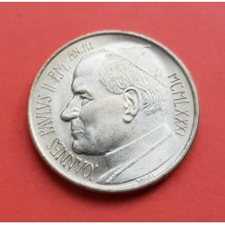 VATICANO 20 LIRAS 1981 PAPA JUAN PABLO II y JESUS JUNTO A PUERTA SAGRADA KM.156 MONEDA DE LATON SC  Vatican 20 Lire