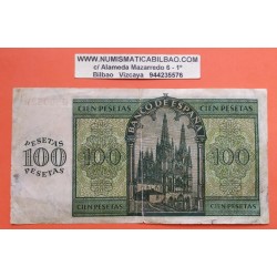 ESPAÑA 100 PESETAS 1936 CATEDRAL DE BURGOS Serie G 500582 Pick 101 BILLETE MUY CIRCULADO Spain banknote