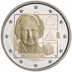 ITALIA 2 EUROS 2020 MARIA MONTESSORI EDUCADORA INFANTIL SC 2ª MONEDA CONMEMORATIVA Italy euro coin