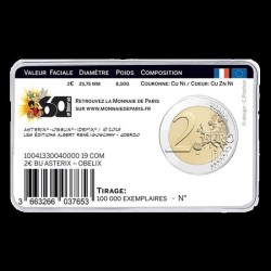@RARA@ FRANCIA 2 EUROS 2019 ASTERIX SC MONEDA CONMEMORATIVA El cliente recibirá 1 coincard con un personaje al azar