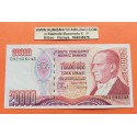 TURQUIA 20000 LIRAS 1970 1995 MIMAR SINAN y RASCACIELOS Pick 202 BILLETE SC TURKEY UNC BANKNOTE LIRASI