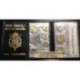 ESPAÑA CARTERA 1990 SC 1+5+10+2x25+2x50+1x100+200+500 PESETAS 11 MONEDAS Cuero VERDE