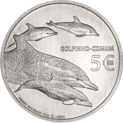.PORTUGAL 5 EUROS 2020 DELFIN COMUN 2ª MONEDA DE NICKEL SC Tirada 20.000 uds GOLFINHO COMUM