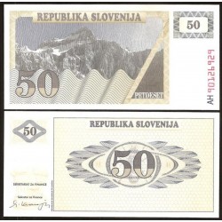 ESLOVENIA 50 TOLARJEV 1990 PAISAJE MONTAÑOSO Pick 5A BILLETE SC Slovenia Slovenija UNC BANKNOTE 50 Tolar