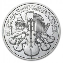 AUSTRIA 1,50 EUROS 2020 FILARMONICA MONEDA DE PLATA PURA 999 1 ONZA OZ OUNCE Österreich silver Philharmonic EURO