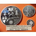 . @6,20 ONZAS + Cápsulas@ ESPAÑA 1 EURO 1998 + 5 EUROS 1998 + 25 EUROS 1998 HOMENAJE AL EJERCITO ESPAÑOL PLATA FNMT