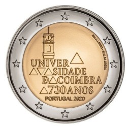 PORTUGAL 2 EUROS 2020 UNIVERSIDAD DE COIMBRA 730 ANIVERSARIO 1º MONEDA CONMEMORATIVA @ESCASA@ BIMETALICA SC