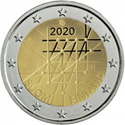 FINLANDIA 2 EUROS 2020 UNIVERSIDAD DE TURKU 100 AÑOS DE SU FUNDACION @ESCASA@ 1ª MONEDA CONMEMORATIVA SC BIMETALICA