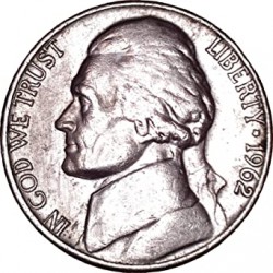 ESTADOS UNIDOS 5 CENTAVOS 1961 P JEFFERSON NICKEL SC CENT USA