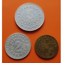 AZCOITIA 1 PESETA 1915 CASTILLO FICHA COOPERATIVA GUIPUZKOA