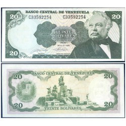 VENEZUELA 20 BOLIVARES 1990 JOSE ANTONIO PAEZ Pick 63C BILLETE SC BANKNOTE